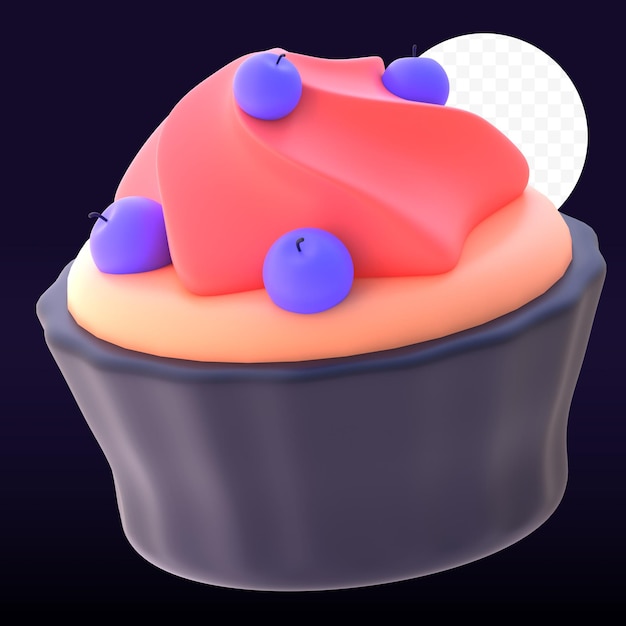 Muffin in 3d rendered graphic