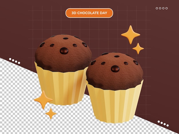 Muffin Czekolada 3d Ikona