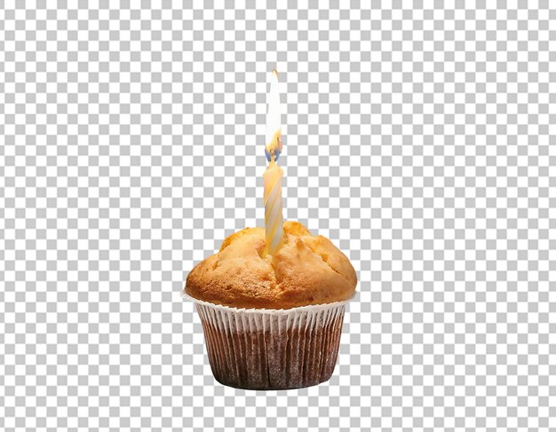 PSD muffin with flaming candle