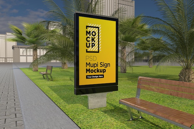 Mufi Sign Board Mockup Design