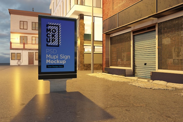 Mufi Sign Board Mockup Design