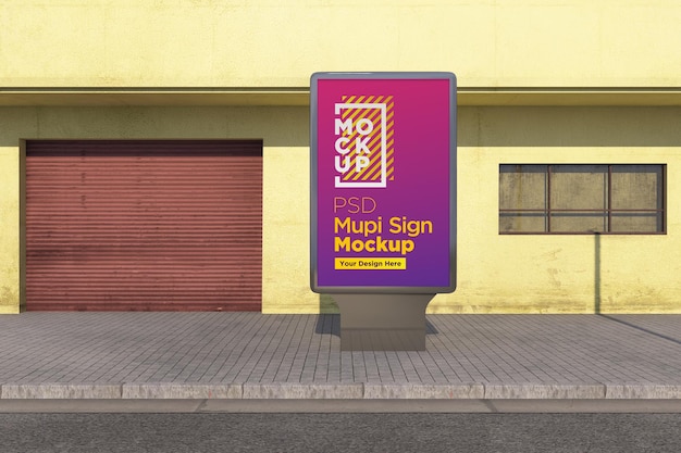 Mufi sign board mockup design