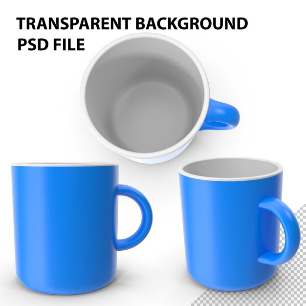 PSD mug blue png