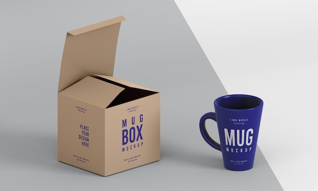 Mug box mock-up arrangement