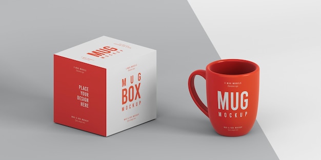 Mug box mock-up arrangement