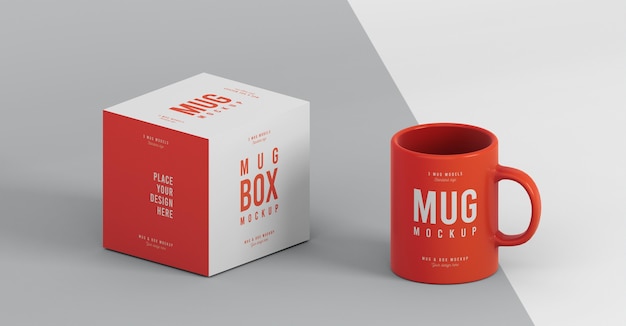 Mug box mock-up arrangement