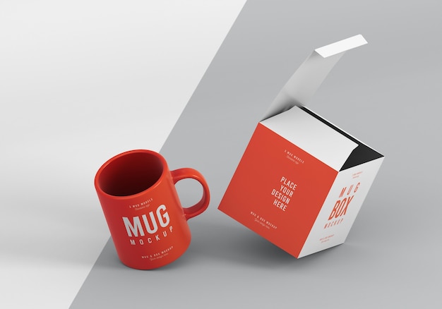 Assortimento mock-up di mug box