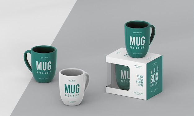 Mug box mock-up composition