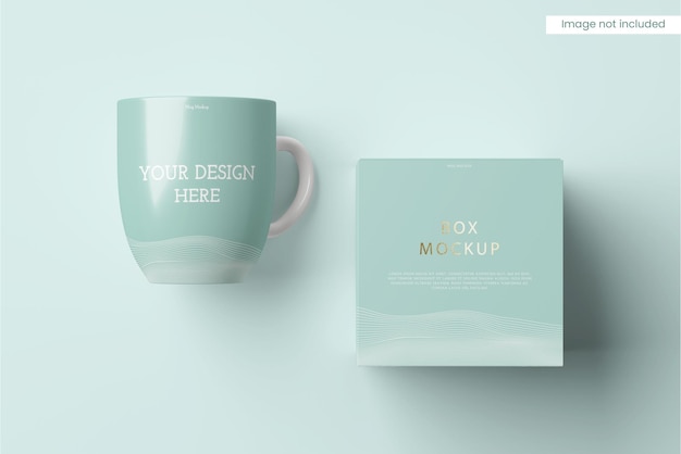 Mug box mockup top view