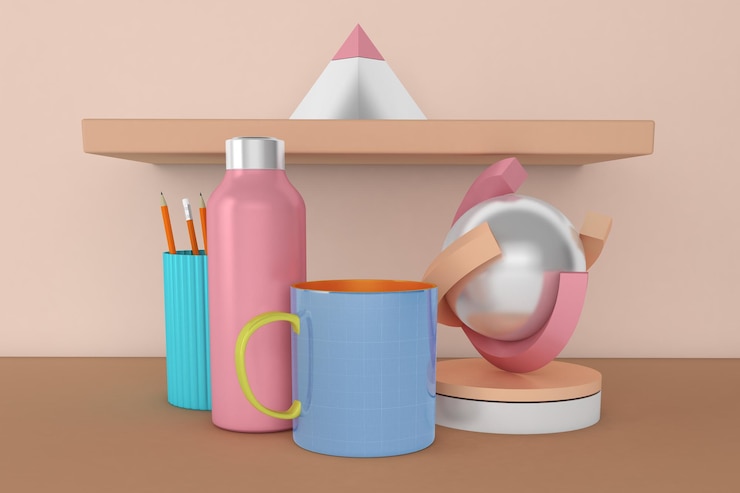 PSD mug desktop mockup
