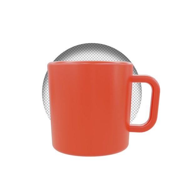 Illustrazione di rendering 3d dell'icona della tazza