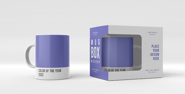 Mug mockup in the color of the year 2022