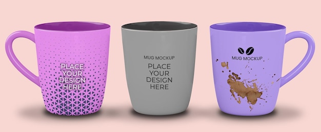 PSD mockup design set psd template per la tazza