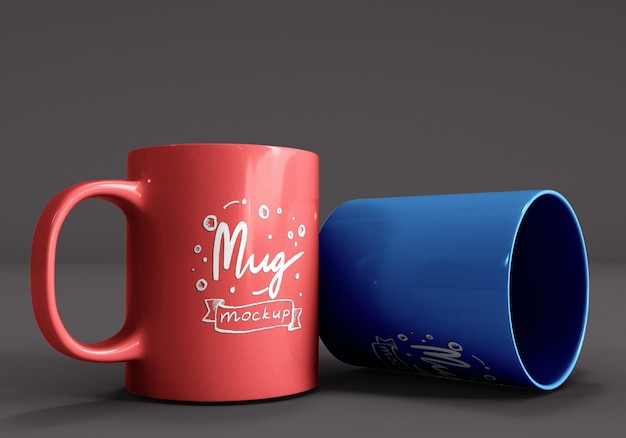 PSD mug mockup design template promotion