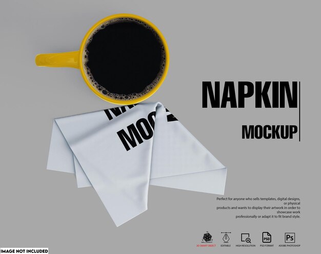 Mockup di tazza con un tovagliolo