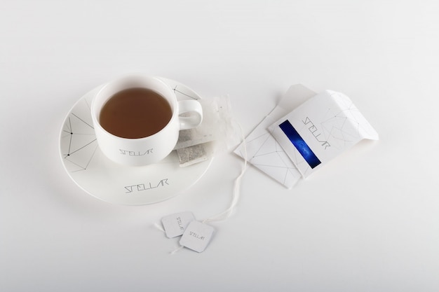 PSD mug and tea bag mock up design