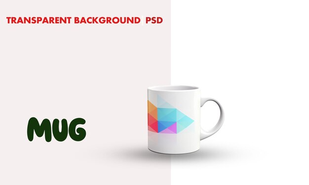 PSD mug transparent background pud file
