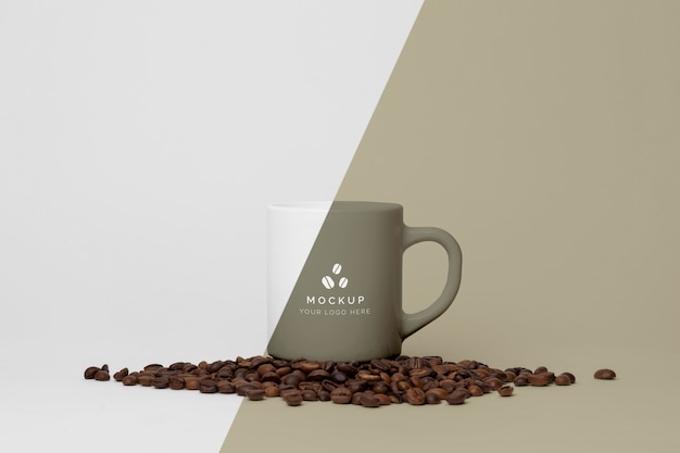 Mug with coffee mock up