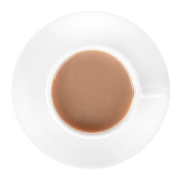 PSD tazza con caffè e piattino isolati.