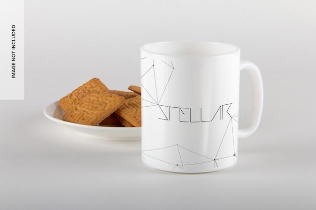 Mug with cookies mockup