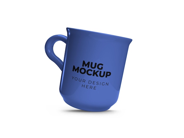 Mug with handle mockup template isolated