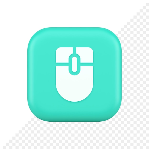 Muiscomputer scrollen apparaatcursorknop klik controle cyberspace interface 3d pictogram