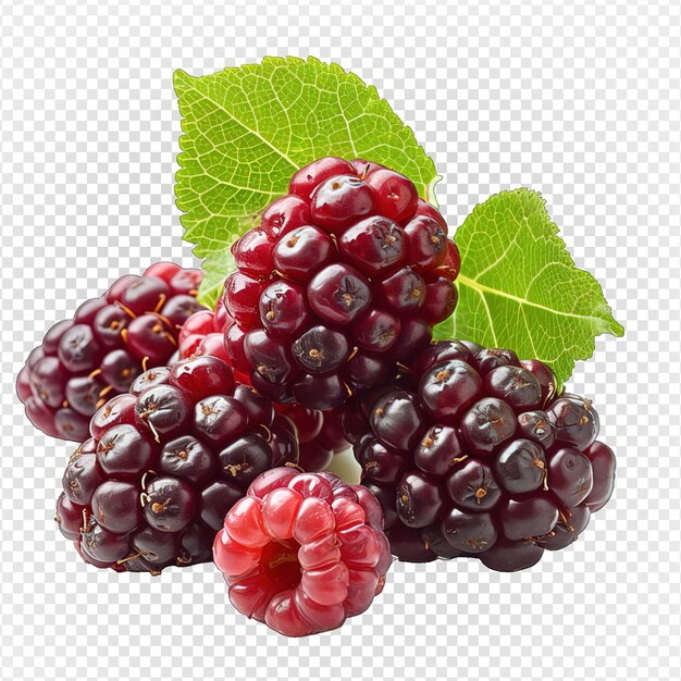 투명한 배경에 분리 된 Mulberry 베리 과일 Png 생성 Ai