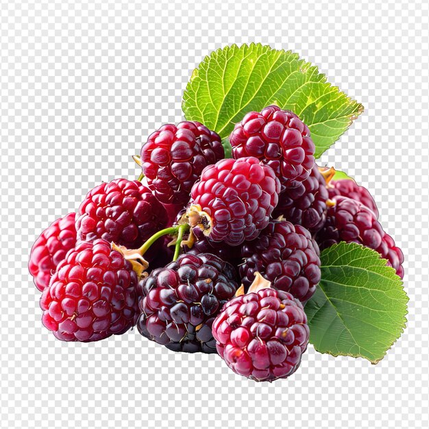 PSD 투명한 배경에 분리 된 mulberry 베리 과일 png 생성 ai