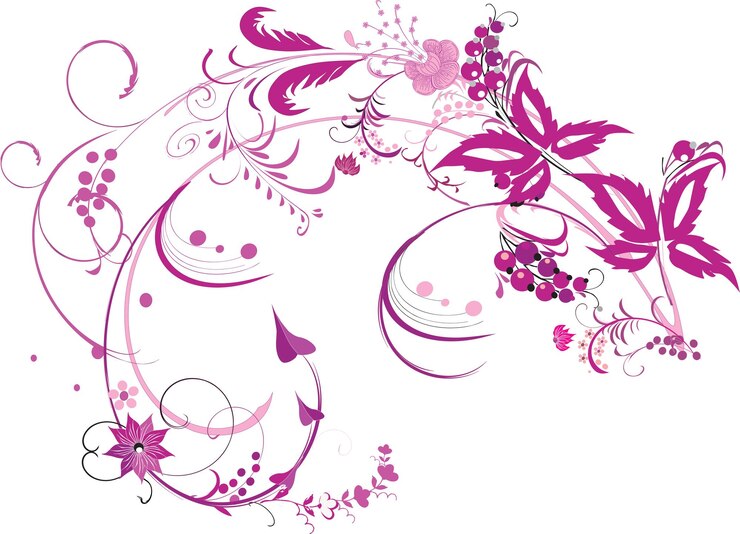 PSD multi color floral design in photoshop