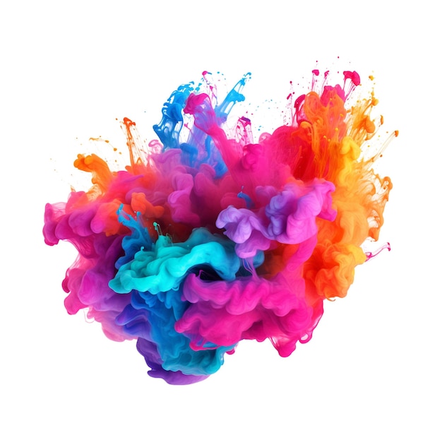 Premium PSD | Multi color powder explosion isolated