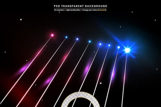 PSD multi colour abstract lines on transparent background