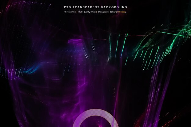 PSD multi colour abstract lines on transparent background