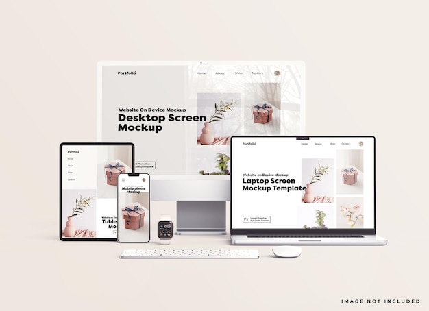PSD multi device responsive mockup