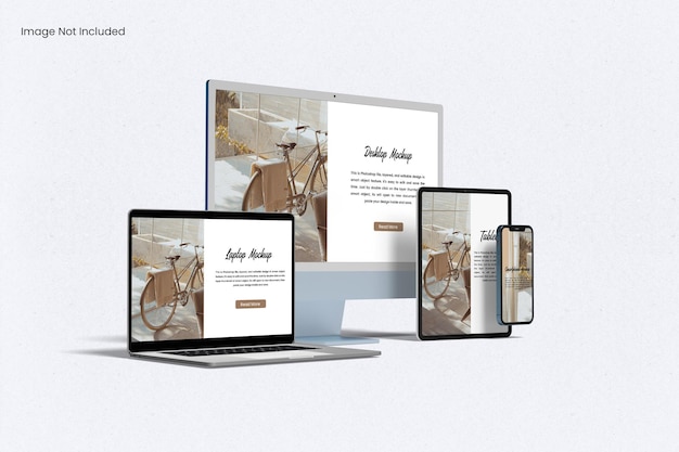 Multi Device responsive Website Screen Mockup