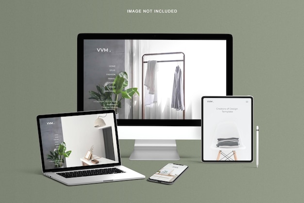 PSD multi devices responsive website mockup