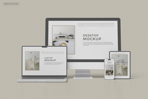 Multi devices responsive website mockup