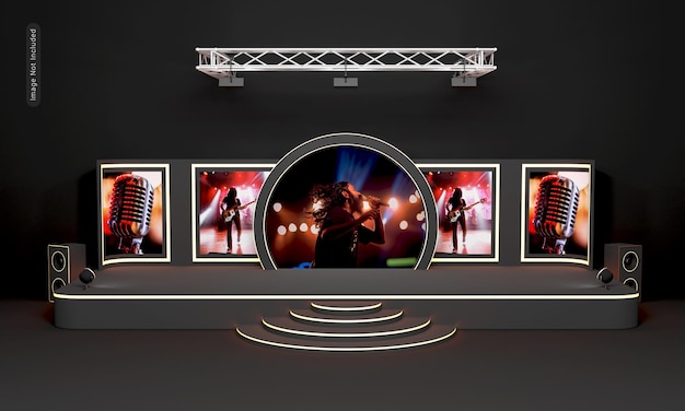 Multi-screen musical stand for event