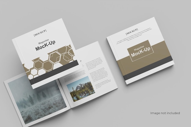 PSD multi square brochure mockup