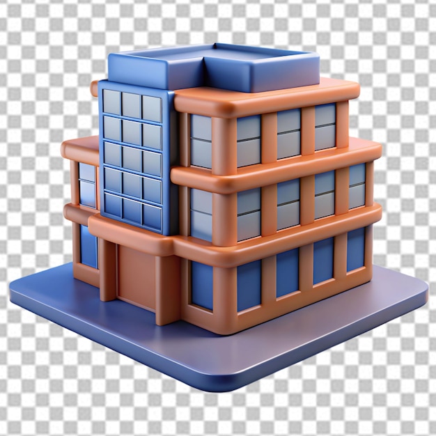 PSD multi story building on white background