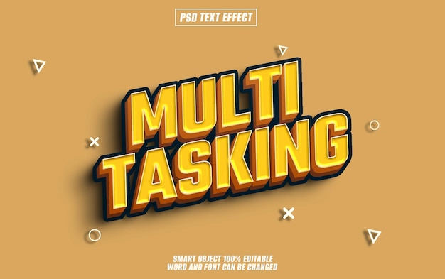 multi tasking text effect font editable typography 3d text