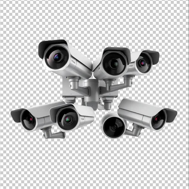 multiangle traffic cameras isolated on the white background