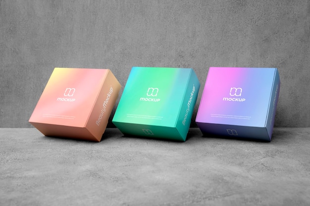 PSD mock-up di packaging multicromatico
