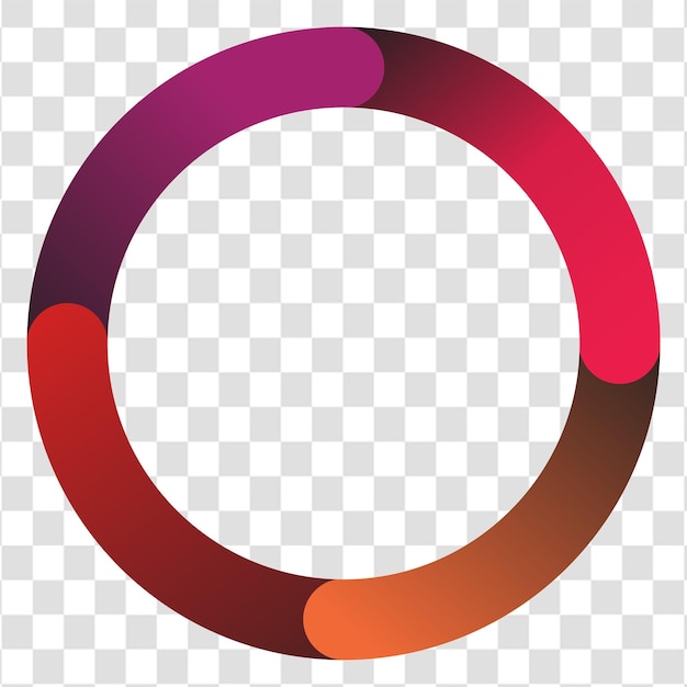 MultiColor Circular Frames With Gradient Effects for Overlay Design on a Transparent Background
