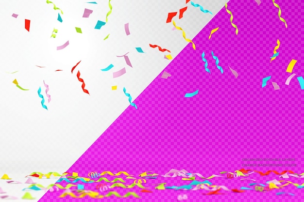 Multicolor confetti falling on the floor overlay