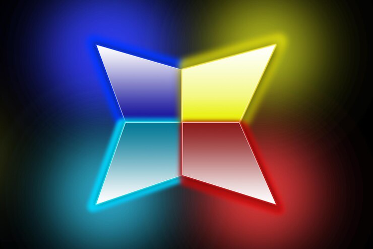 PSD multicolor neon star light background