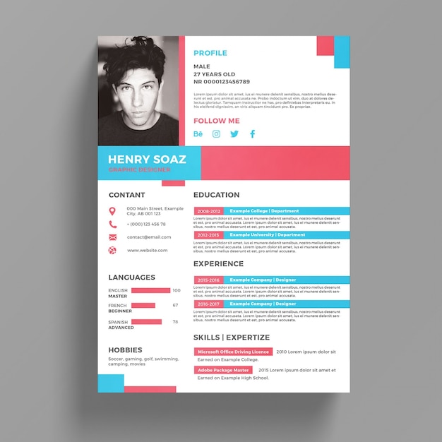 Multicolor resume tempalte