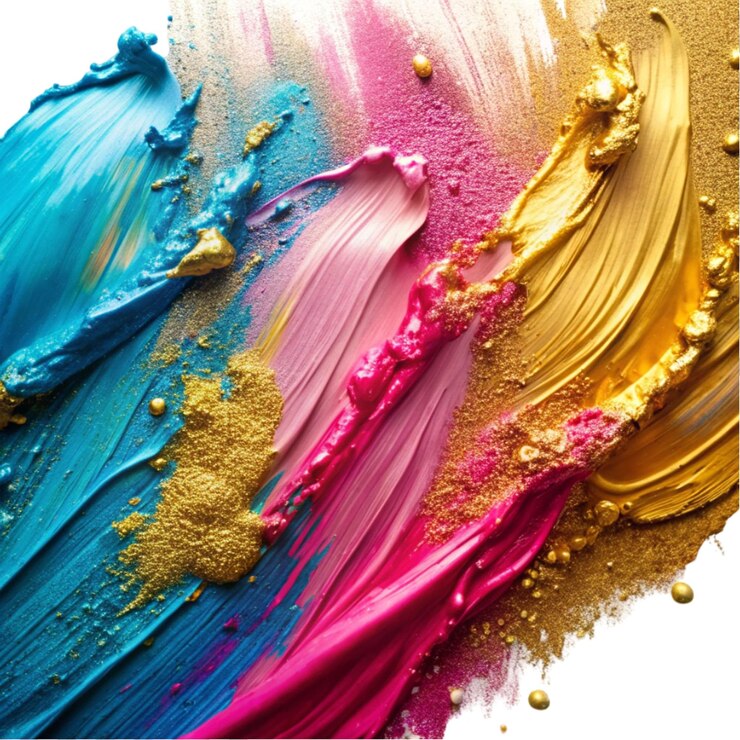 PSD multicolored paint strokes