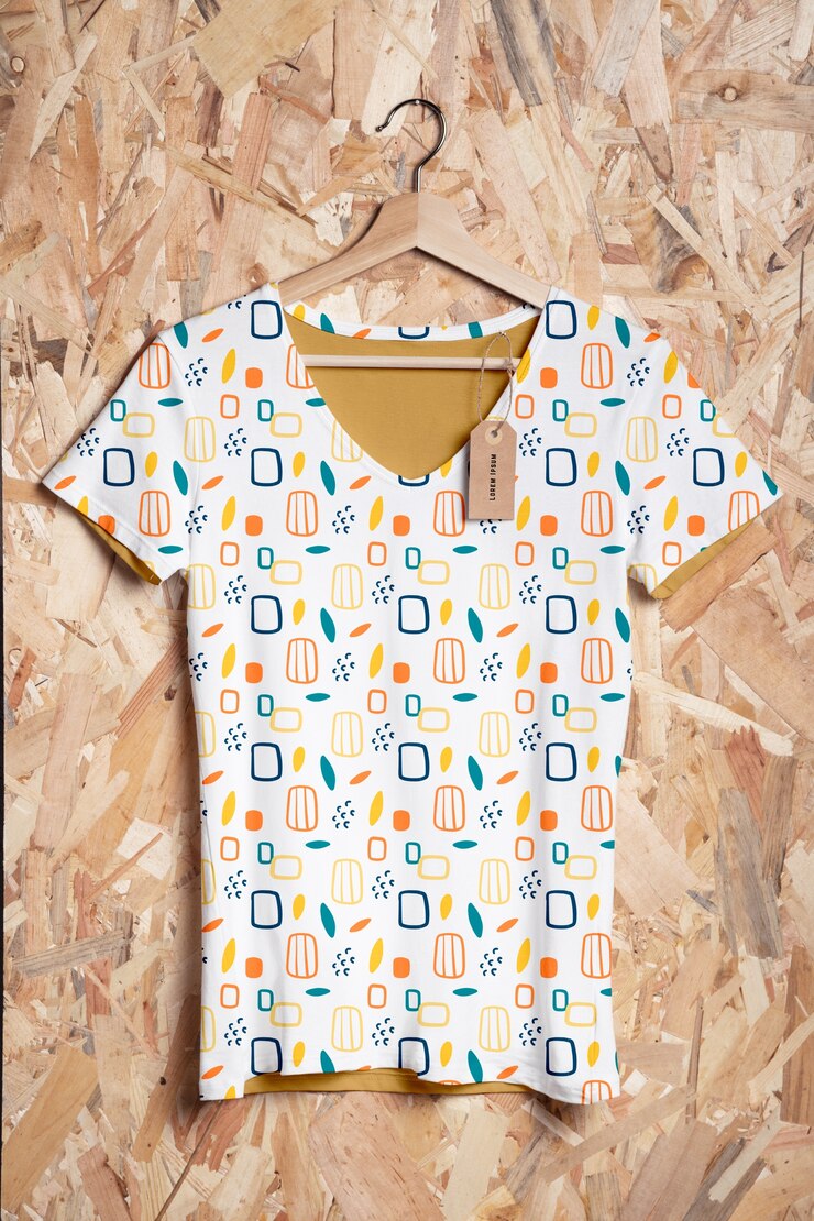 PSD multicolored shirt concept mock-up