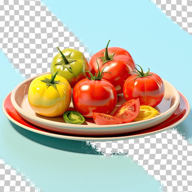 PSD 접시 에 있는 다채로운 토마토
