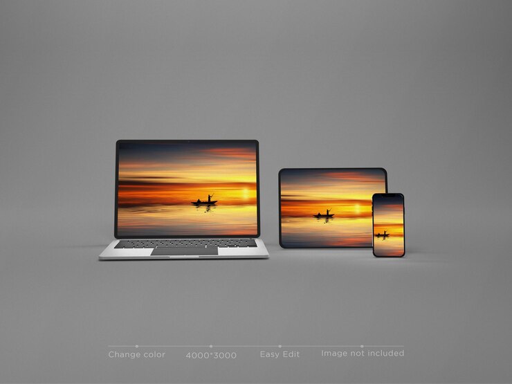 PSD multidevice responsive devices website mockup